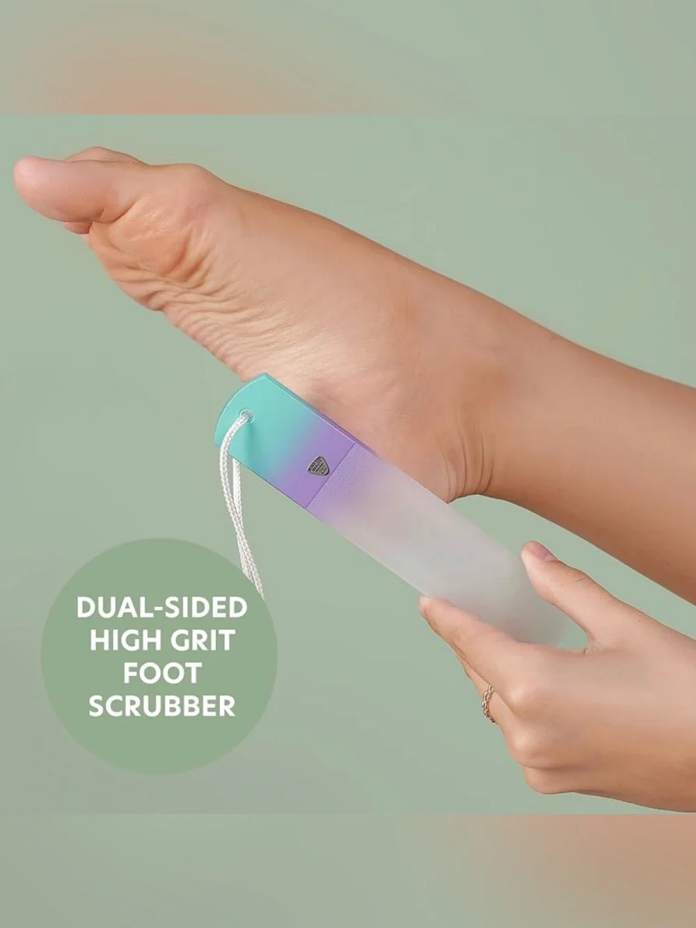 Czech Glass Foot Callus Remover with Sleeve, Sea Spritz